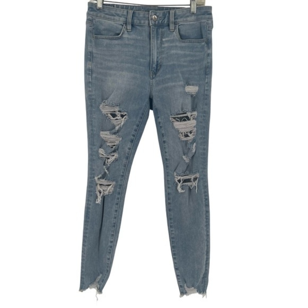 American Eagle 360 Super Stretch Hi-Rise Distressed Jeggings 8S short